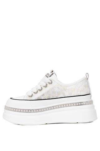 Guja 25Y423-3 Kadın Taşlı Yürüyüş Ayakkabısı Beyaz