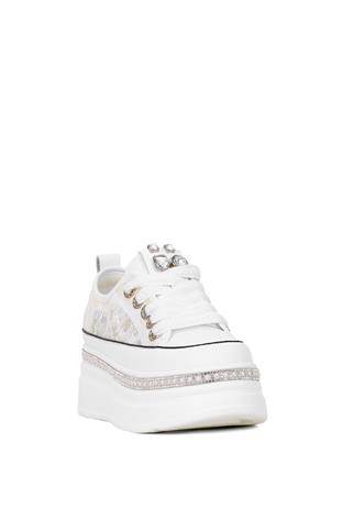 Guja 25Y423-3 Kadın Taşlı Yürüyüş Ayakkabısı Beyaz