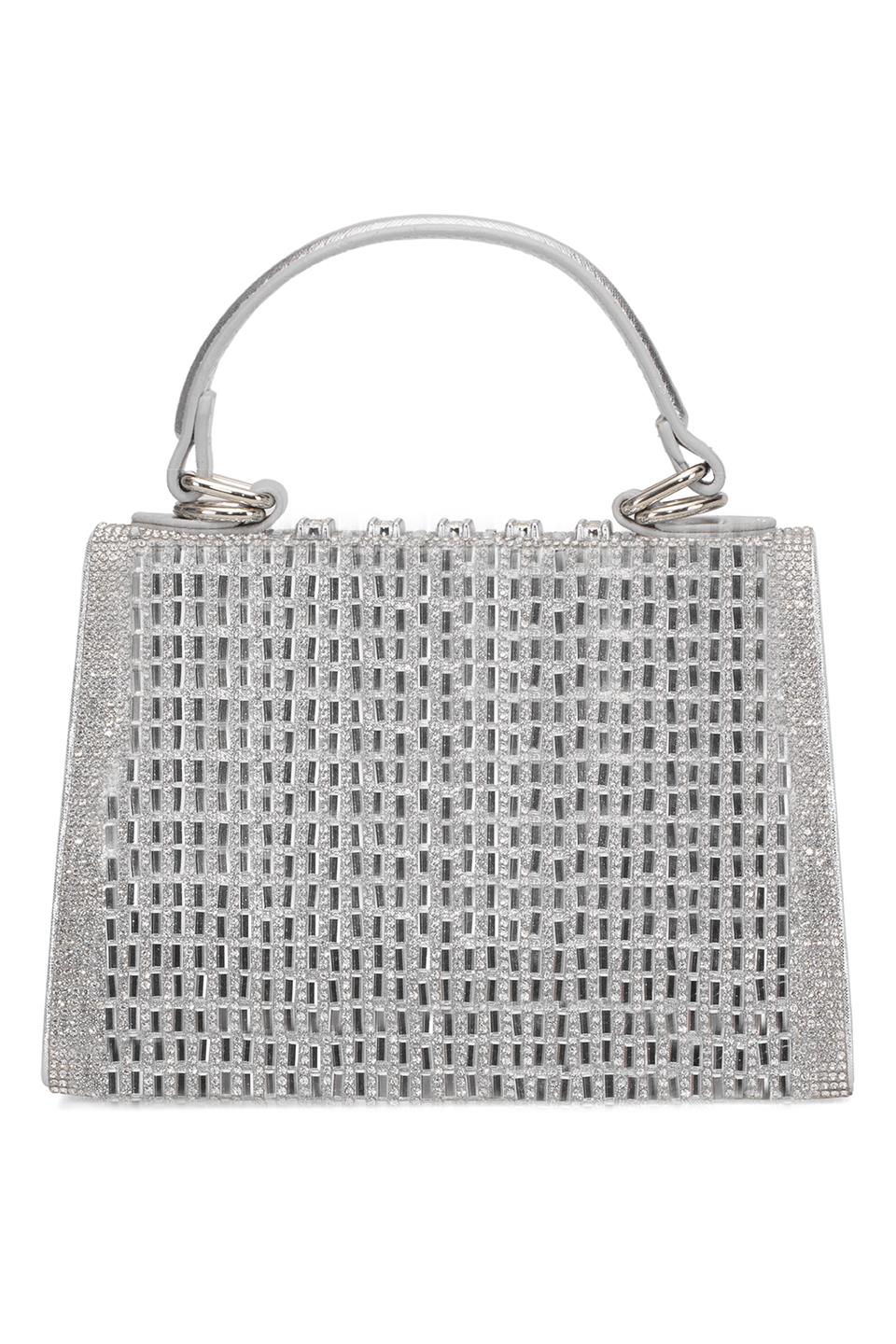 Guja 25YG585 Kadın Taşlı Abiye Çanta Gümüş