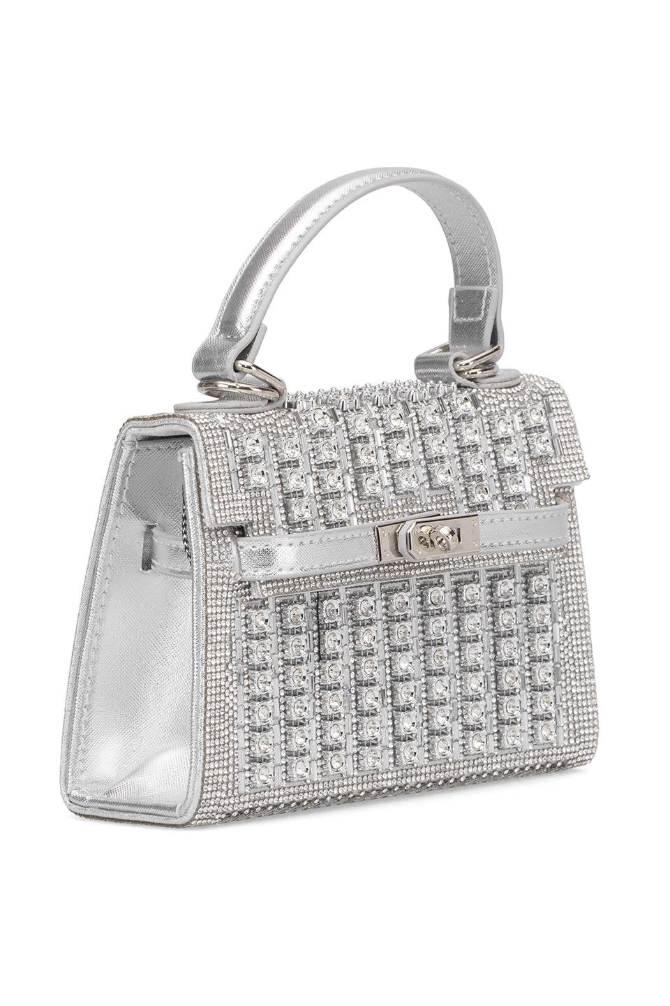 Guja 25YG585 Kadın Taşlı Abiye Çanta Gümüş