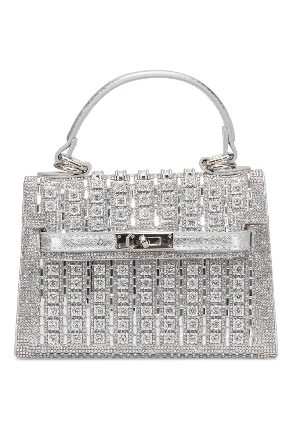 Guja 25YG585 Kadın Taşlı Abiye Çanta Gümüş