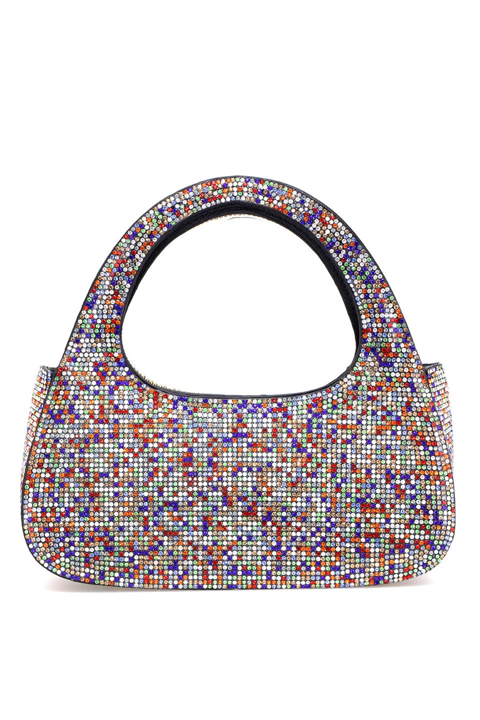 Guja 25YG586 Kadın Taşlı Abiye Çanta Çok Renkli