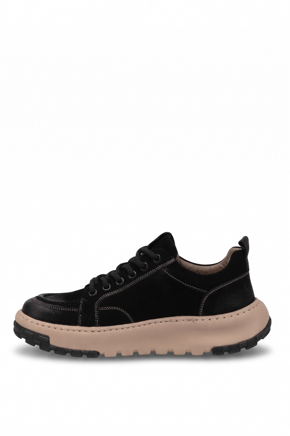 Guja 26BLG552 Erkek Hakiki Nubuk Deri Klasik Sneaker Siyah