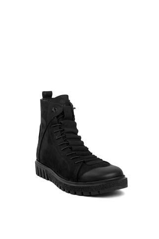 Hammer Jack 102 17945-M Erkek Hakiki Deri Düz Bot Siyah