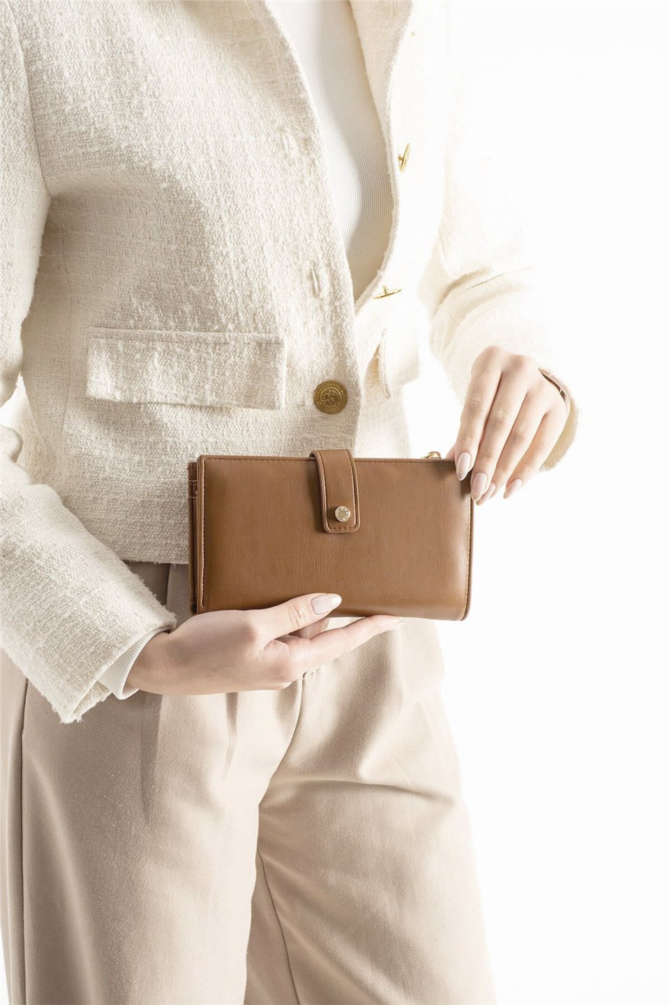 Jacquline CLCZ049C Kadın Cüzdan Camel