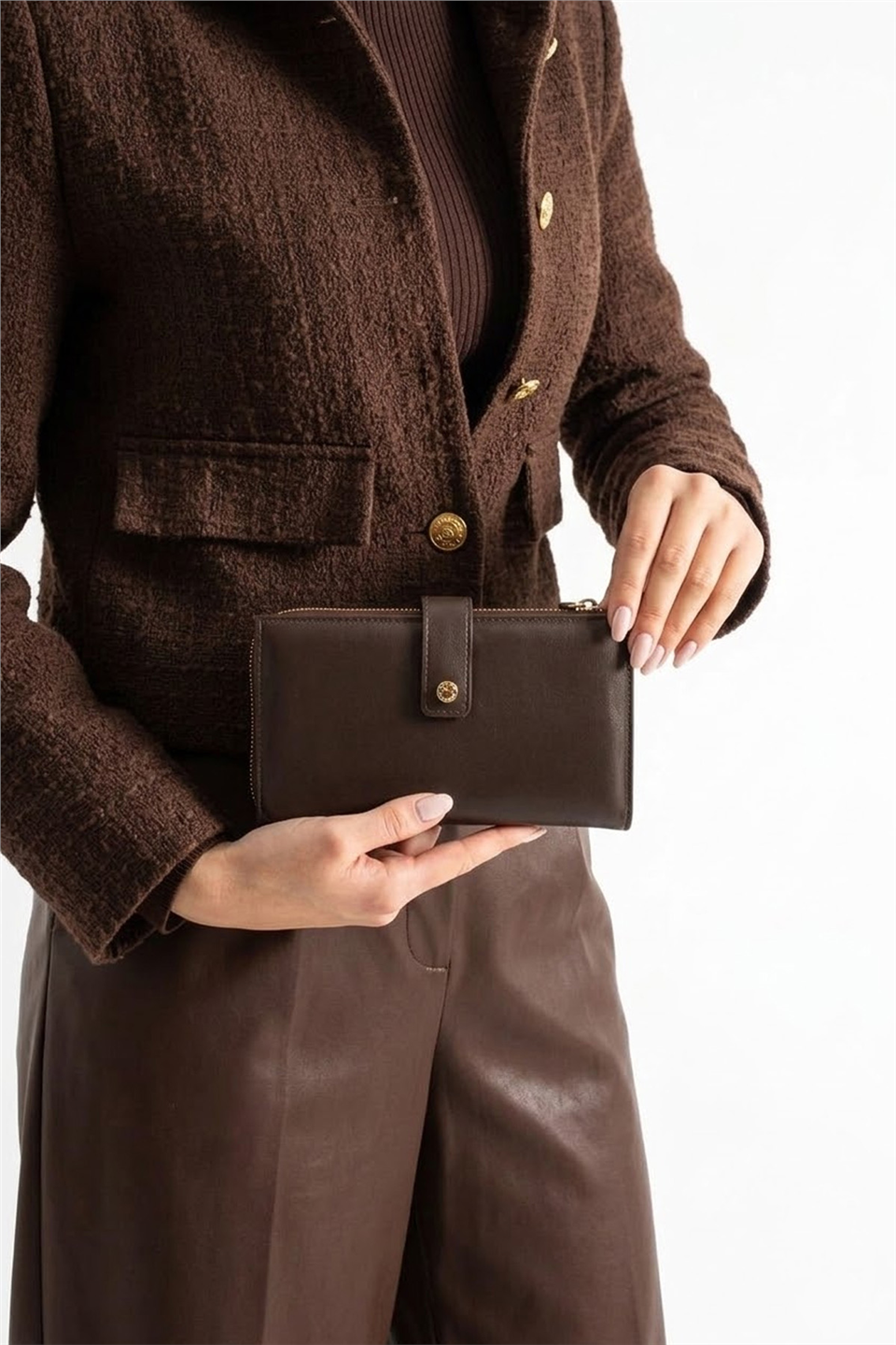 Jacquline CLCZ049C Kadın Cüzdan Kahverengi