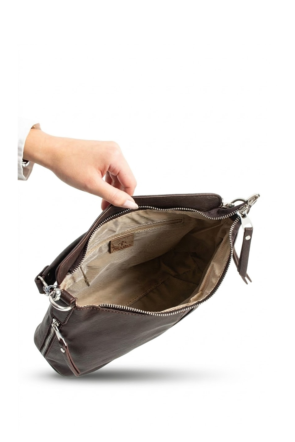 Jacquline CLIM561-1C Kadın Omuz Çantası Kahverengi