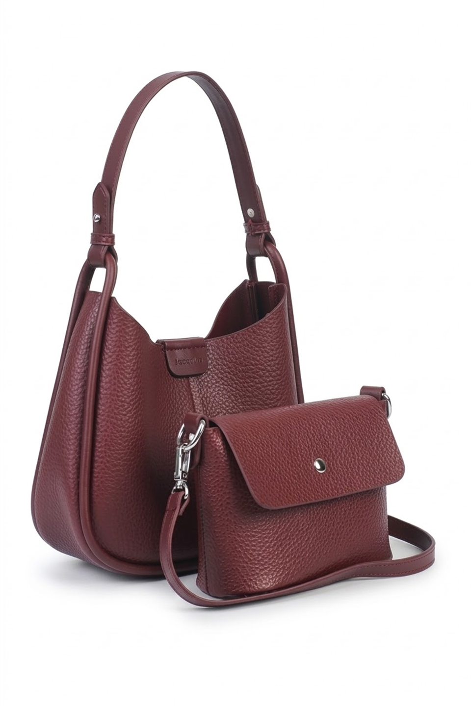 Jacquline CLIM592-1C Kadın İkili Omuz Çantası Bordo