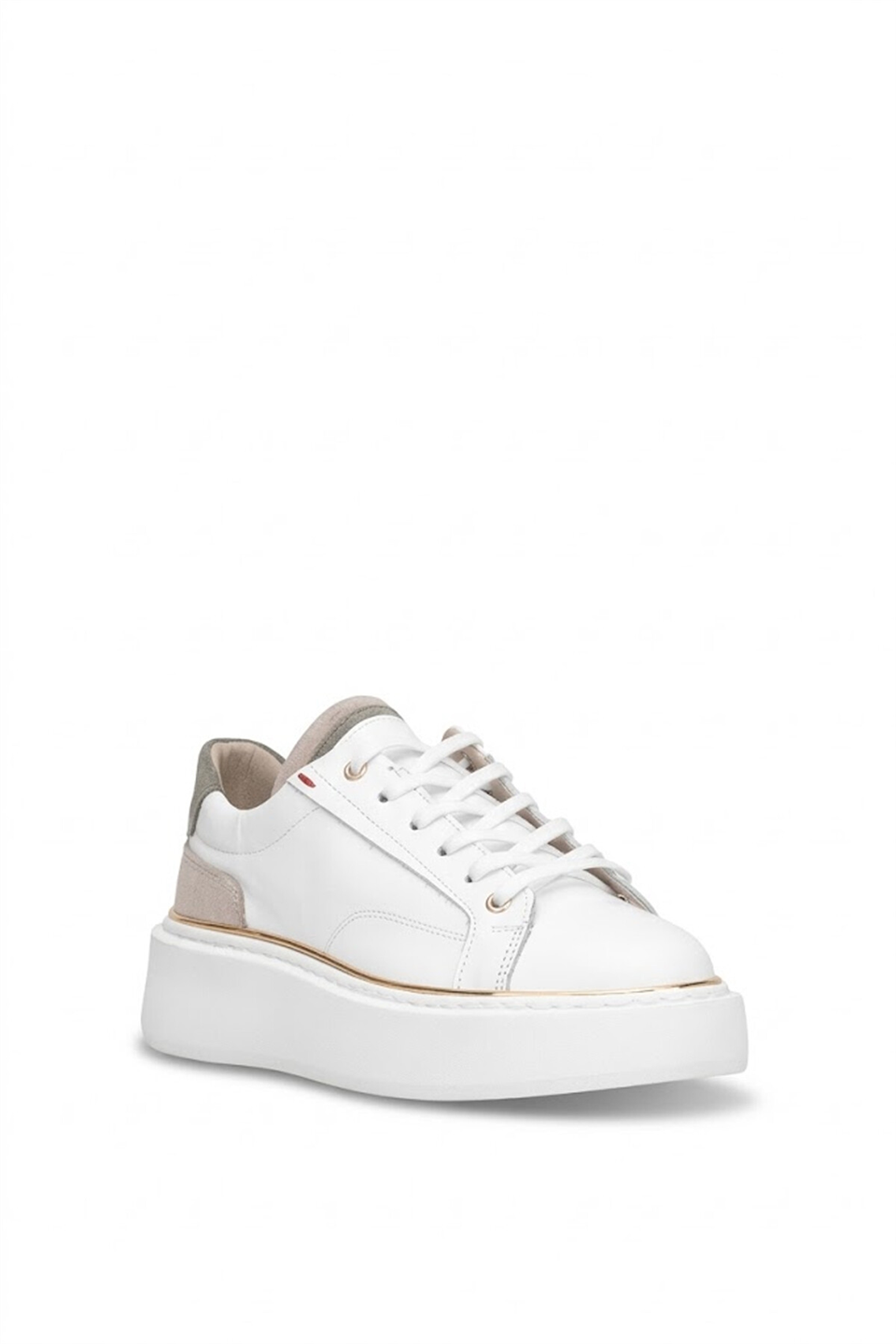 John Richardo 1247 Kadın Hakiki Deri Klasik Sneaker Beyaz