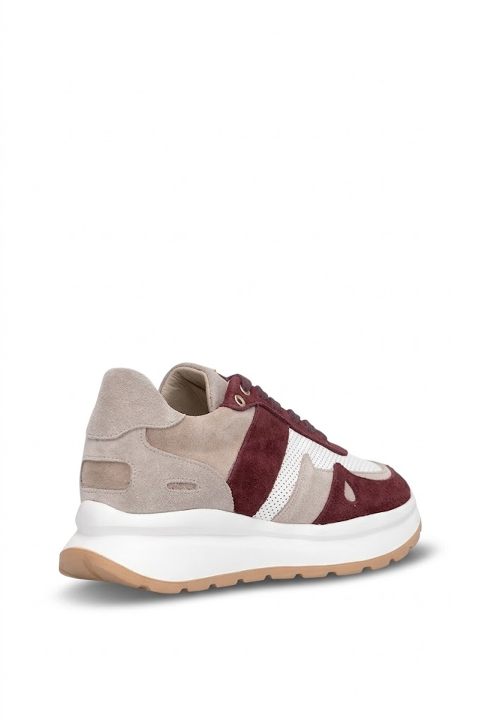 John Richardo 1248 Kadın Hakiki Deri Klasik Sneaker Bordo
