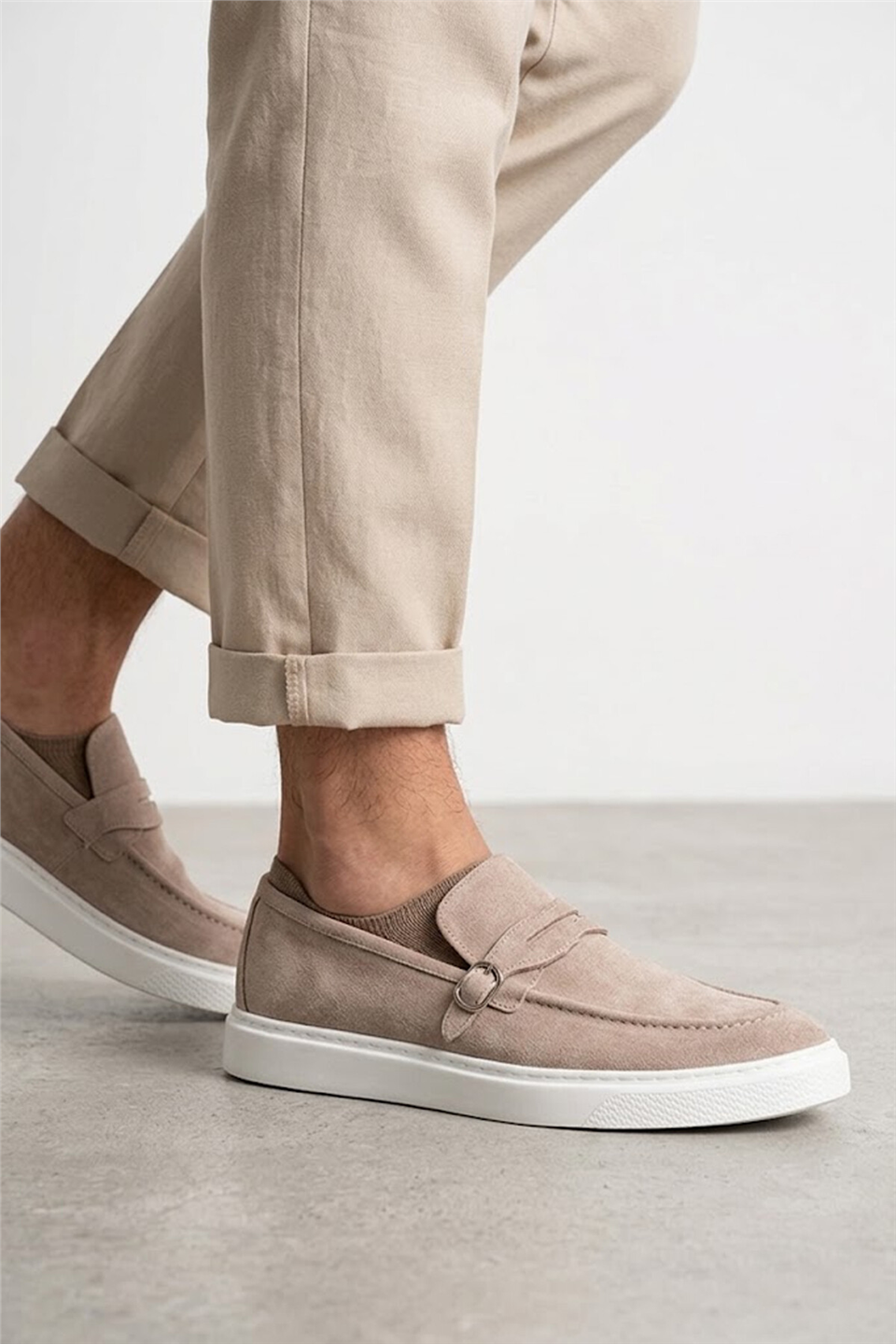 John Richardo 24120 Erkek Hakiki Deri Casual Ayakkabı Bej