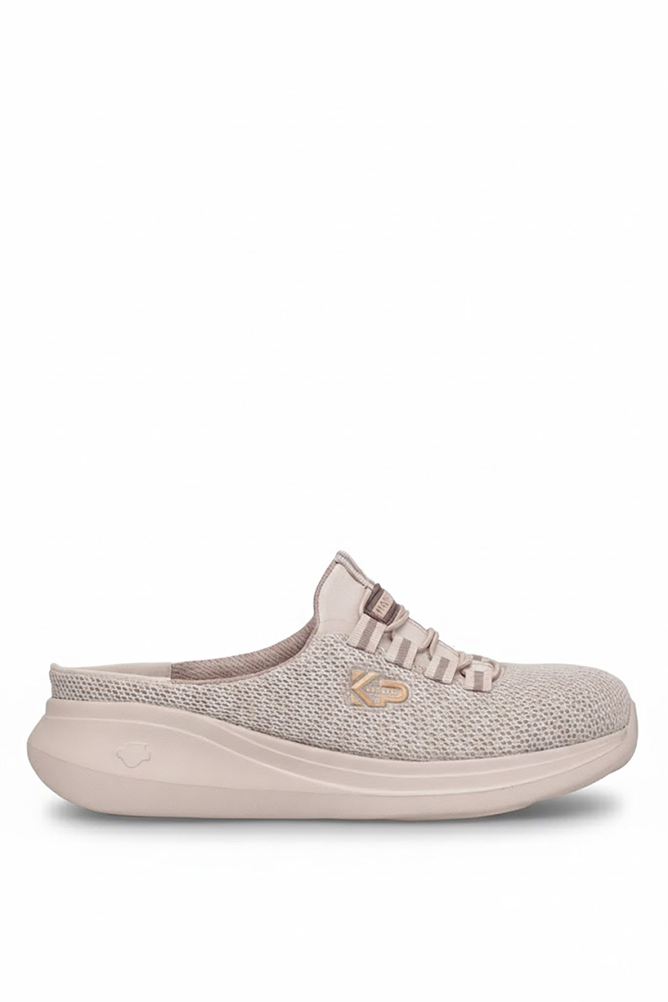King Paolo D5109 Krakers Sabo Kadın Memory Foam Düz Sandalet Bej
