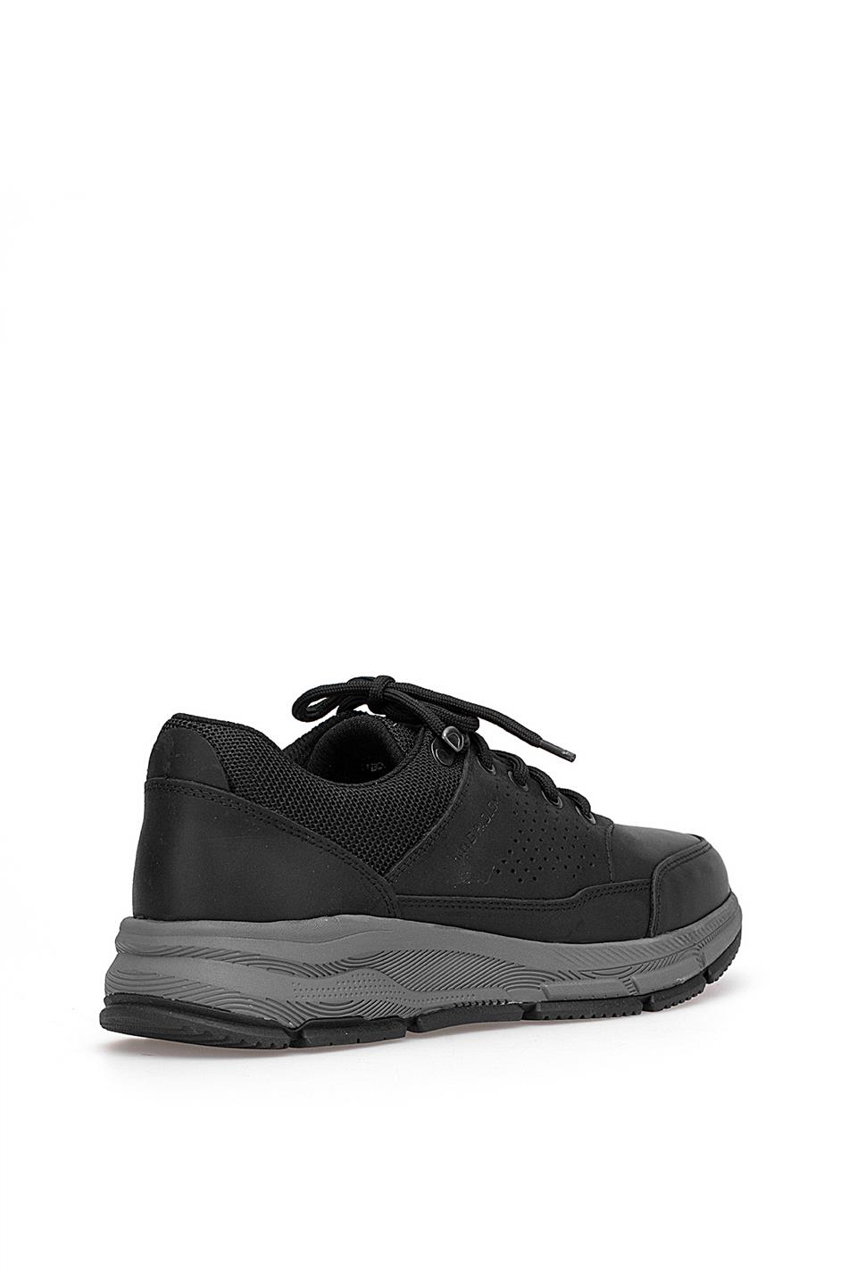 King Paolo I1287 Kruvasan Erkek Hakiki Deri Yürüyüş Ayakkabısı Siyah