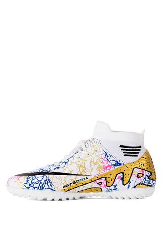 LaLiga Air 565 Erkek Çoraplı Halı Saha Ayakkabısı Beyaz - Altın