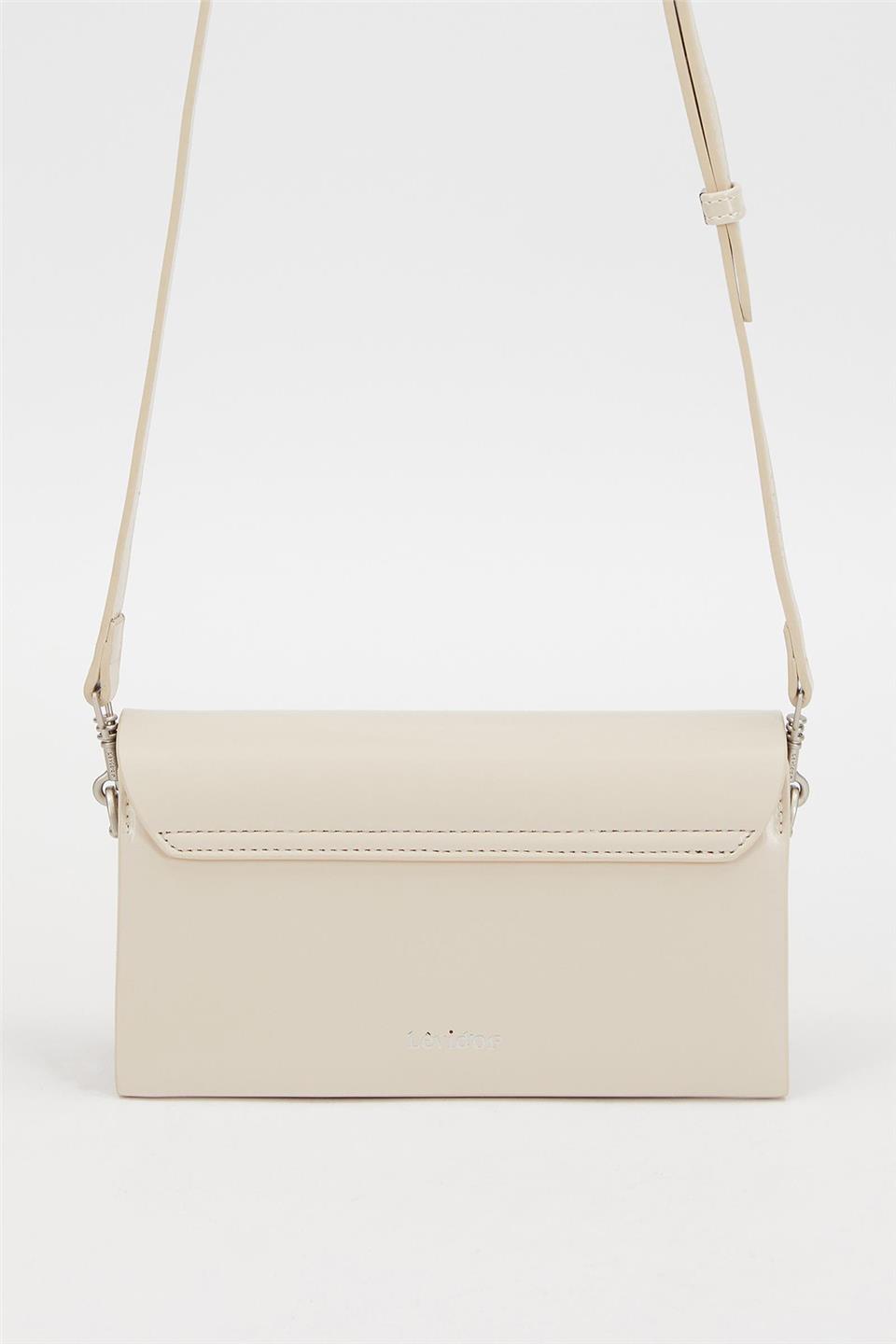 Levidor 930235 Çift Askılı Kadın Omuz Çantası Krem