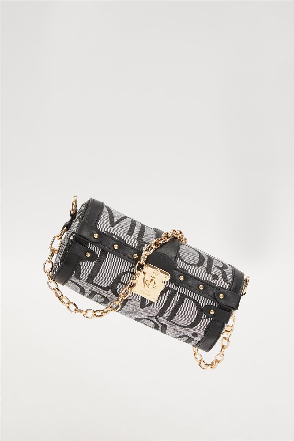 Levidor 930278 Silindir Şekilli Kadın Omuz Çantası Siyah