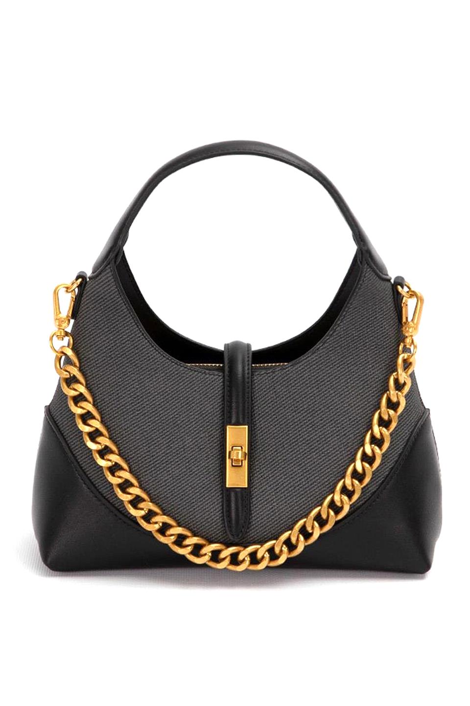 Levidor 930409 Kadın Gold Zincir Aksesuarlı El Çantası Siyah