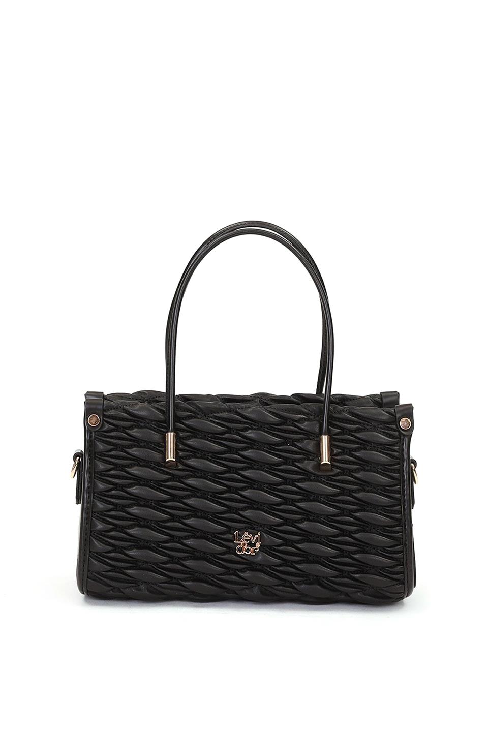 Levidor 930515 Kabartmalı Baklava Desen Kadın El Çantası Siyah
