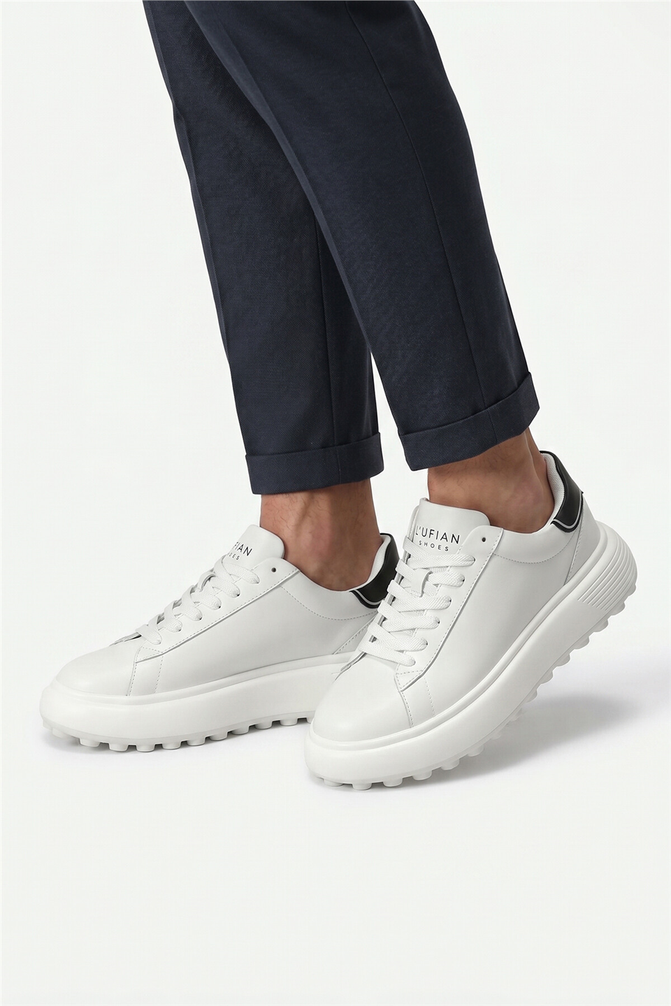 Lufian 111230270 Rainbow Erkek Hakiki Deri Klasik Sneaker Beyaz