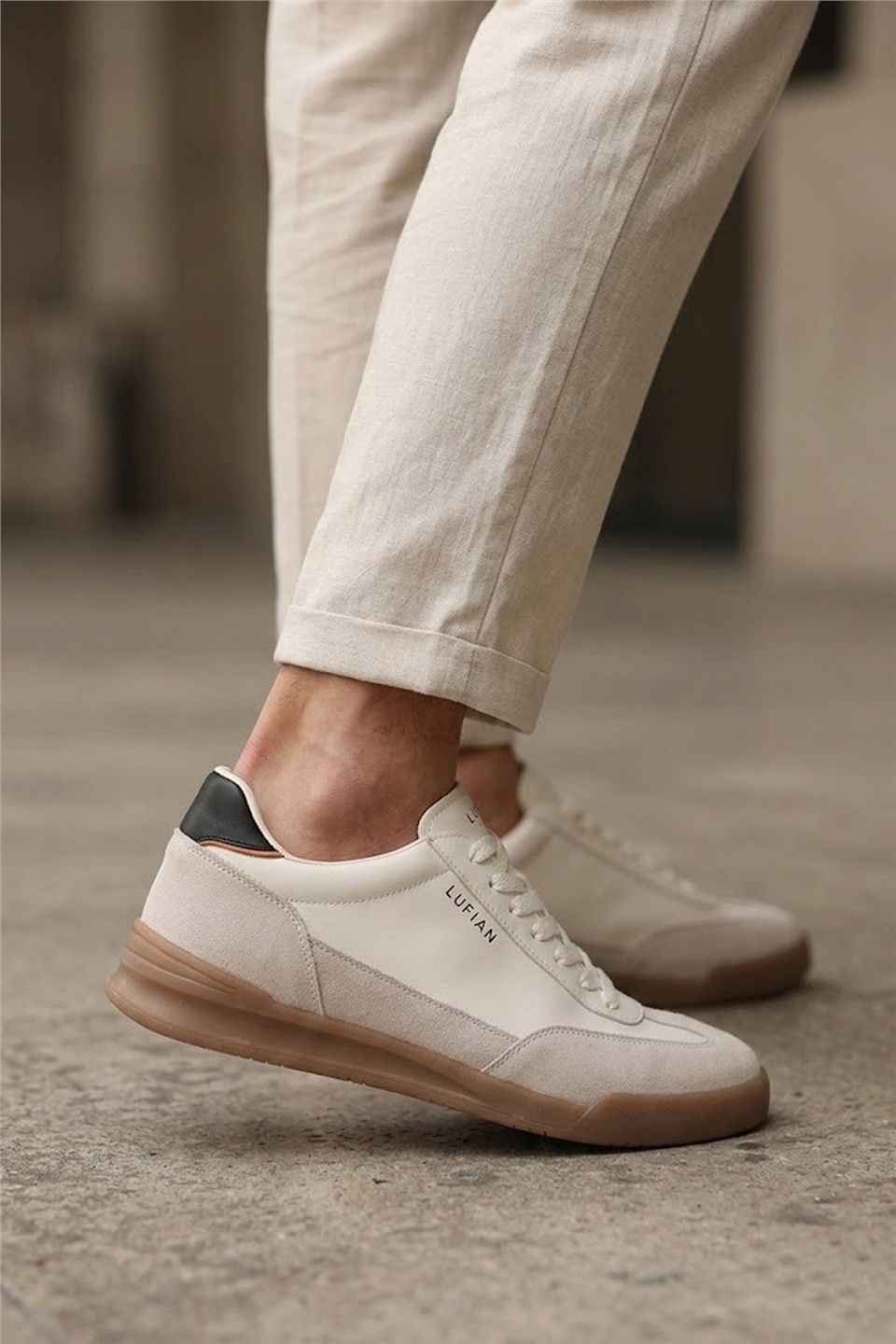 Lufian 111230296 Milo Erkek Hakiki Deri Klasik Sneaker Beyaz