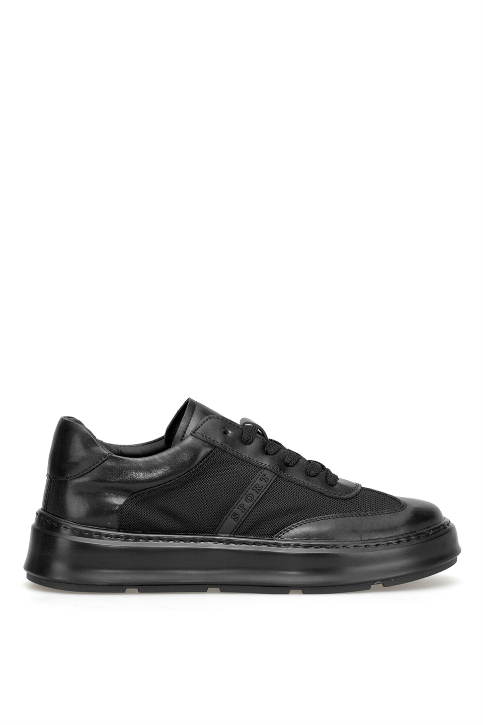 Lufian 111230300 Max Erkek Hakiki Deri Klasik Sneaker Siyah
