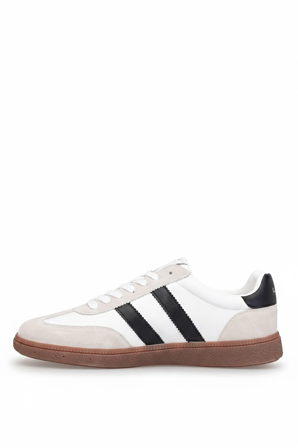 Lufian 111230322 Mike Erkek Hakiki Deri Klasik Sneaker Beyaz - Siyah