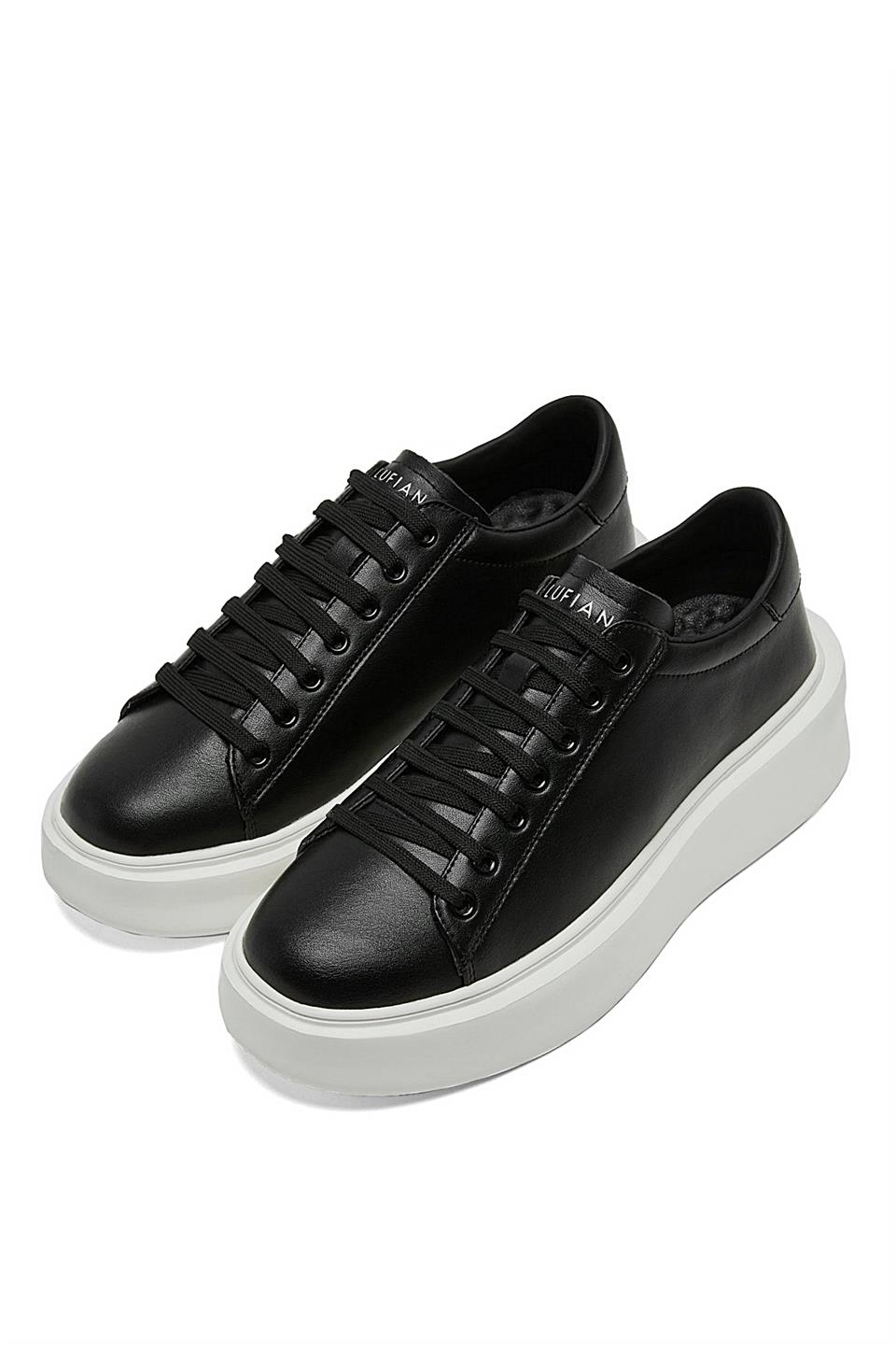 Lufian 112230221 Gage 25K Erkek Hakiki Deri Klasik Sneaker Siyah