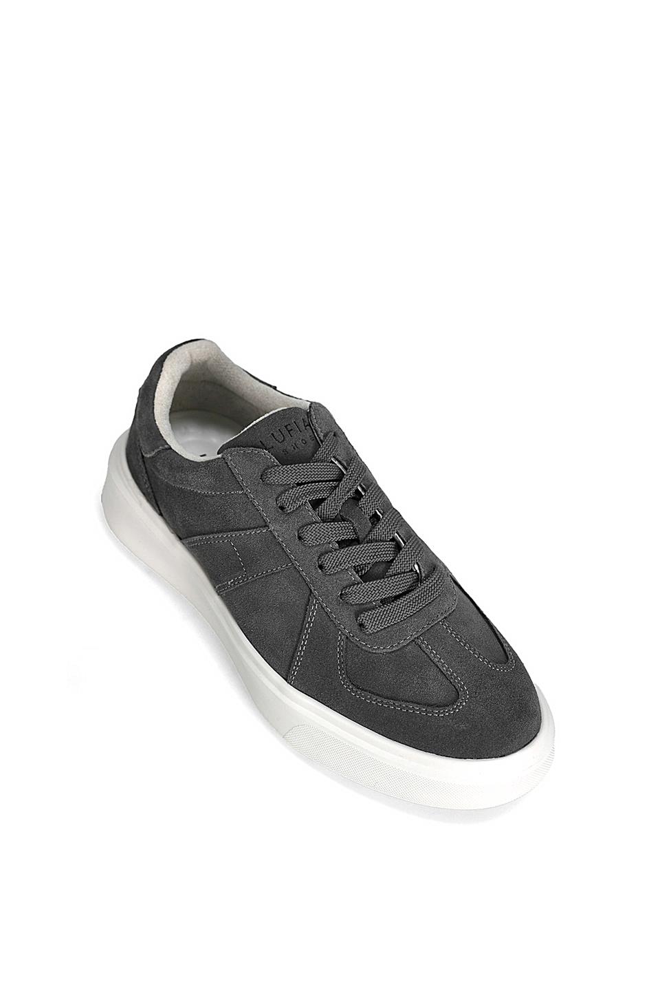Lufian 112230226 Jaques 25K Erkek Hakiki Deri Klasik Sneaker Gri Koyu
