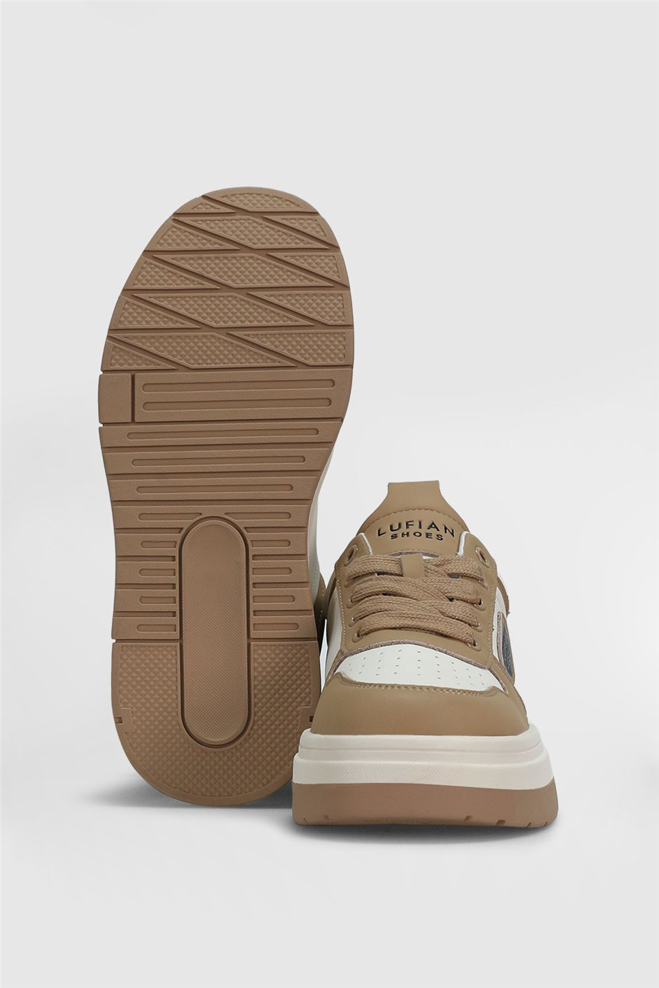 Lufian 122230050 Jennifer Kadın Hakiki Deri Klasik Sneaker Bej