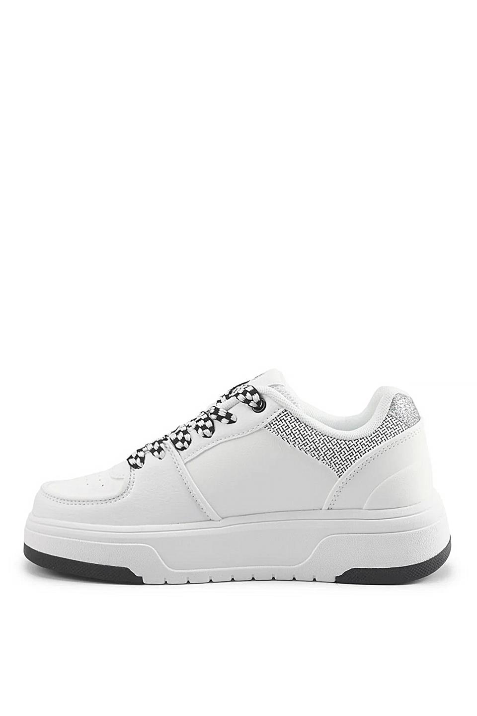 Lumberjack A102021848 5W Sempre 5PR Kadın Klasik Sneaker Beyaz - Siyah