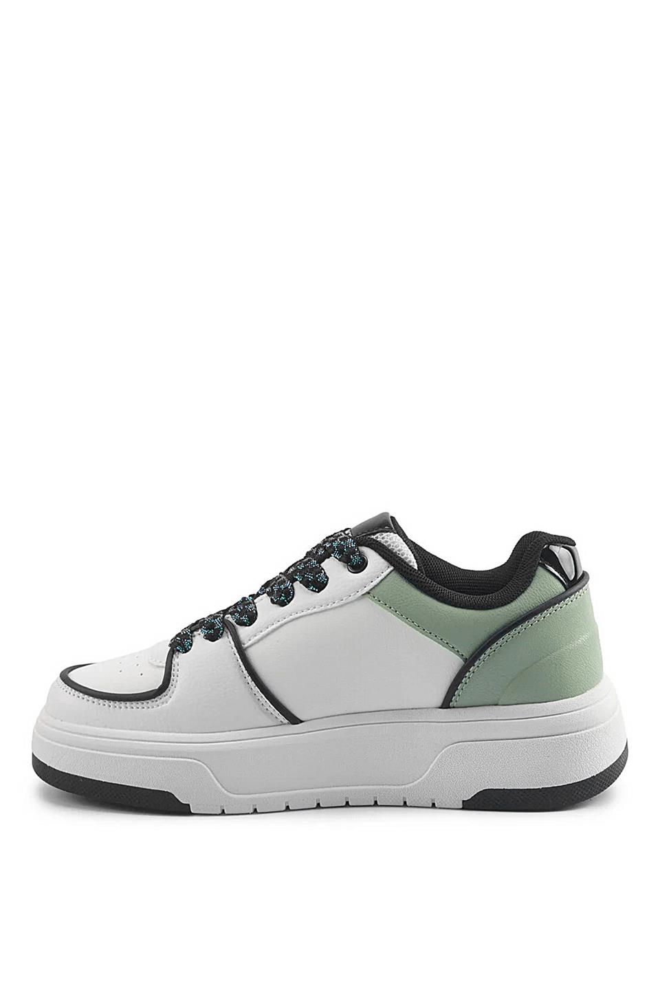 Lumberjack A102021849 5W Sempre 5PR Kadın Klasik Sneaker Beyaz - Yeşil