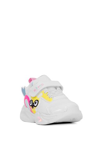 M.P 251-3435PT Patik Kız Çocuk Yürüyüş Ayakkabısı Beyaz - Pembe