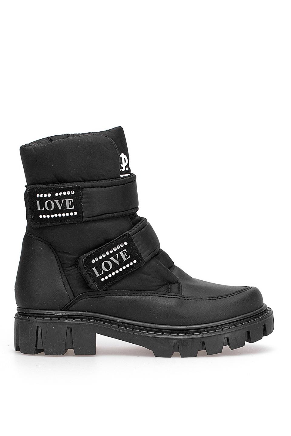 M.P 252-3561FT Filet Kız Çocuk Düz Bot Siyah