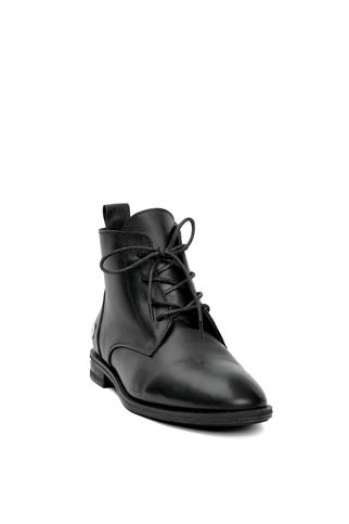 Mammamia D24KB-1190 Kadın Hakiki Deri Düz Bot Siyah