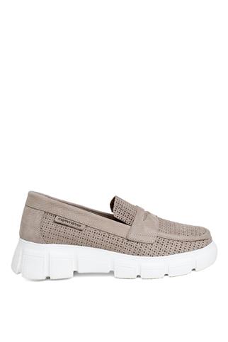 Mammamia D24YA-3910 Kadın Deri Casual Ayakkabı Gri