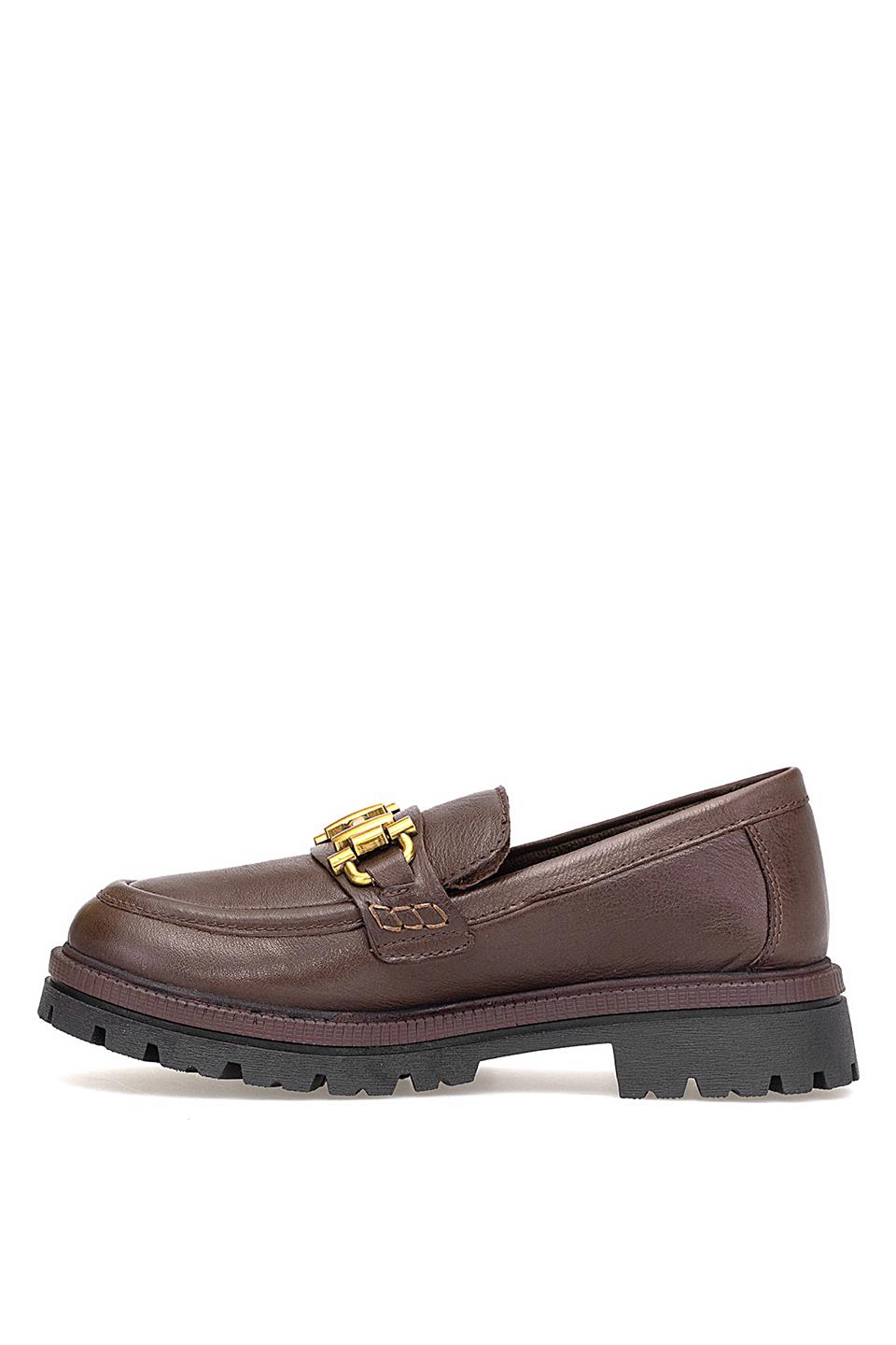 Mammamia D25KA-3195 Kadın Hakiki Deri Casual Ayakkabı Kahverengi