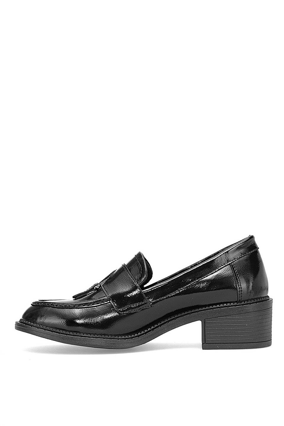 Mammamia D25KA-7210 Kadın Hakiki Rugan Deri Casual Ayakkabı Siyah