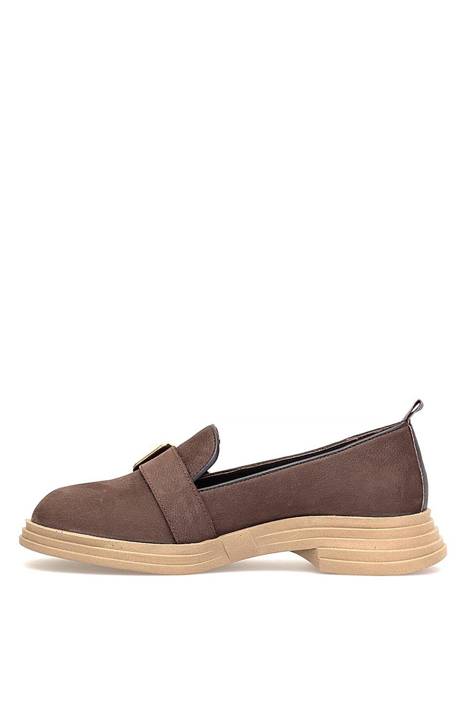 Mammamia D25KA-755 Kadın Hakiki Nubuk Deri Casual Ayakkabı Kahverengi