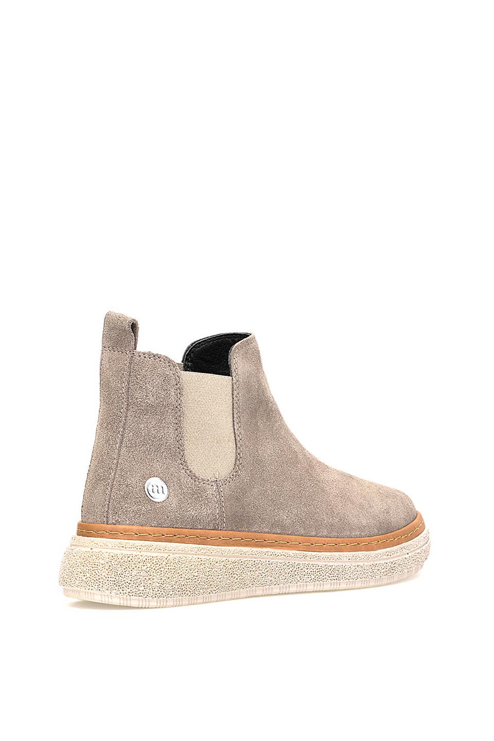 Mammamia D25KB-1065 Kadın Hakiki Süet Deri Chelsea Bot Gri