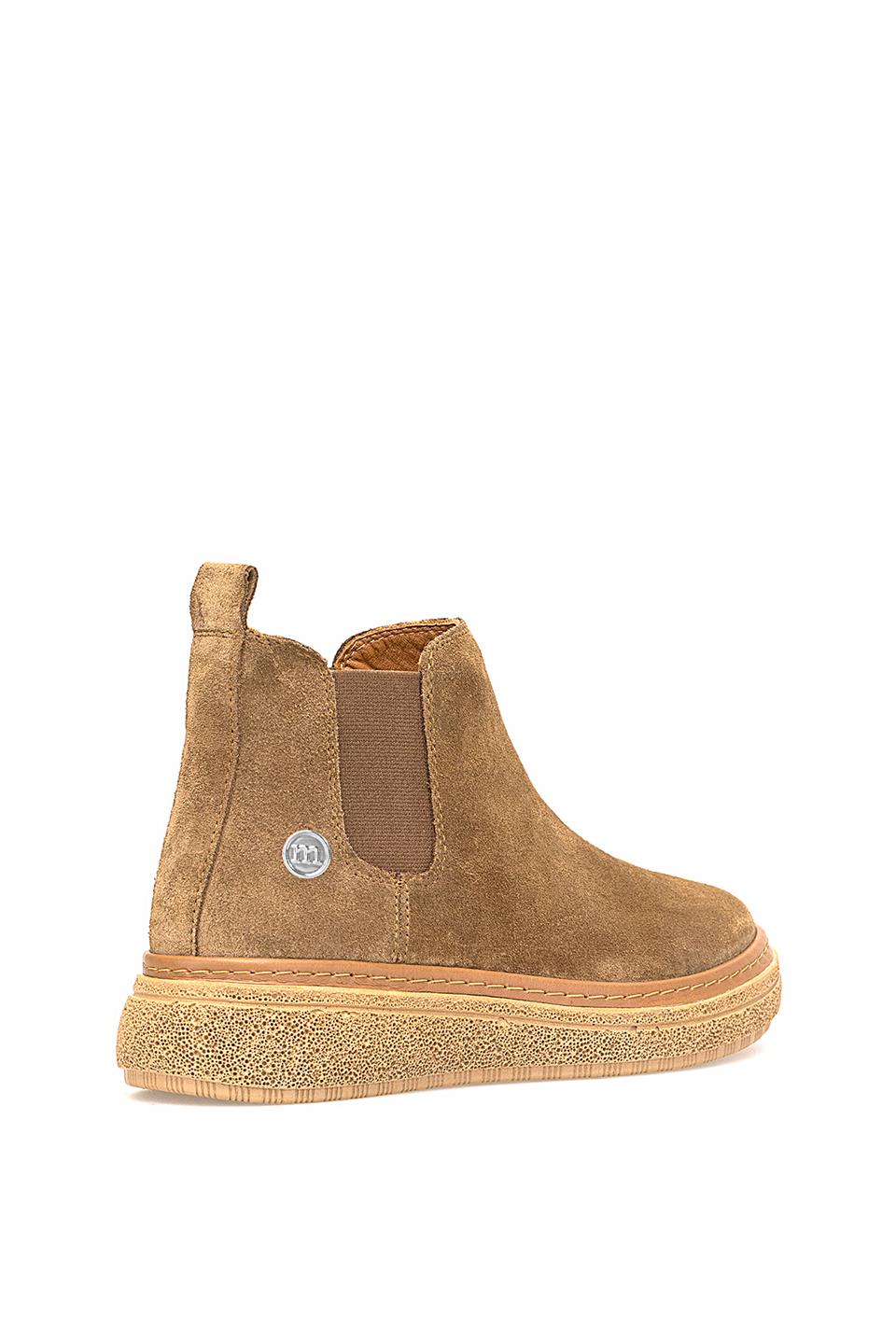 Mammamia D25KB-1065 Kadın Hakiki Süet Deri Chelsea Bot Taba