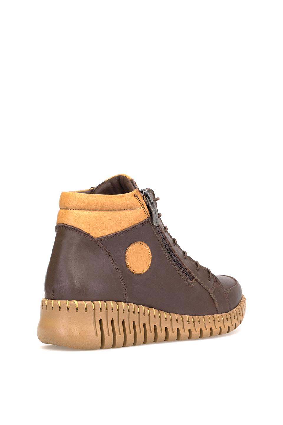 Mammamia D25KB-1190 Kadın Hakiki Deri Düz Bot Kahverengi