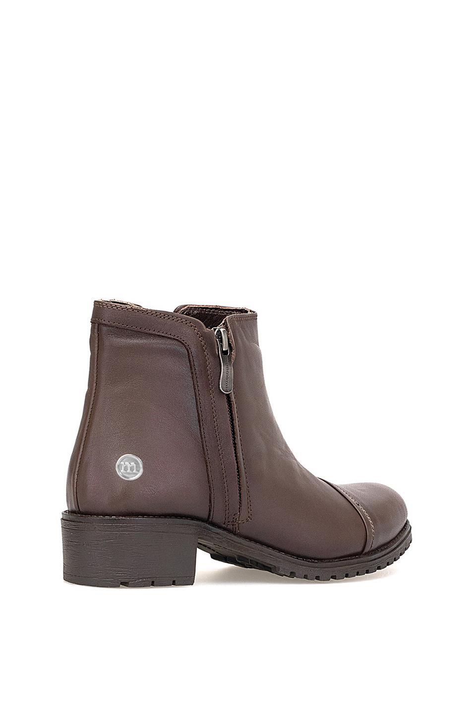 Mammamia D25KB-1615 Kadın Hakiki Deri Topuklu Bot Kahverengi