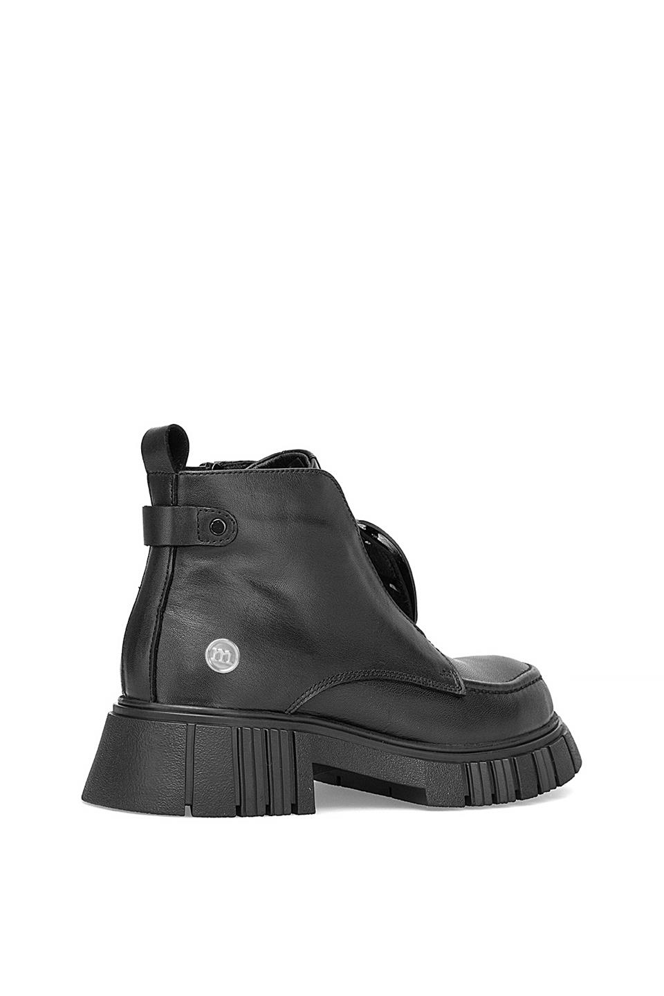 Mammamia D25KB-1620 Kadın Hakiki Deri Topuklu Bot Siyah