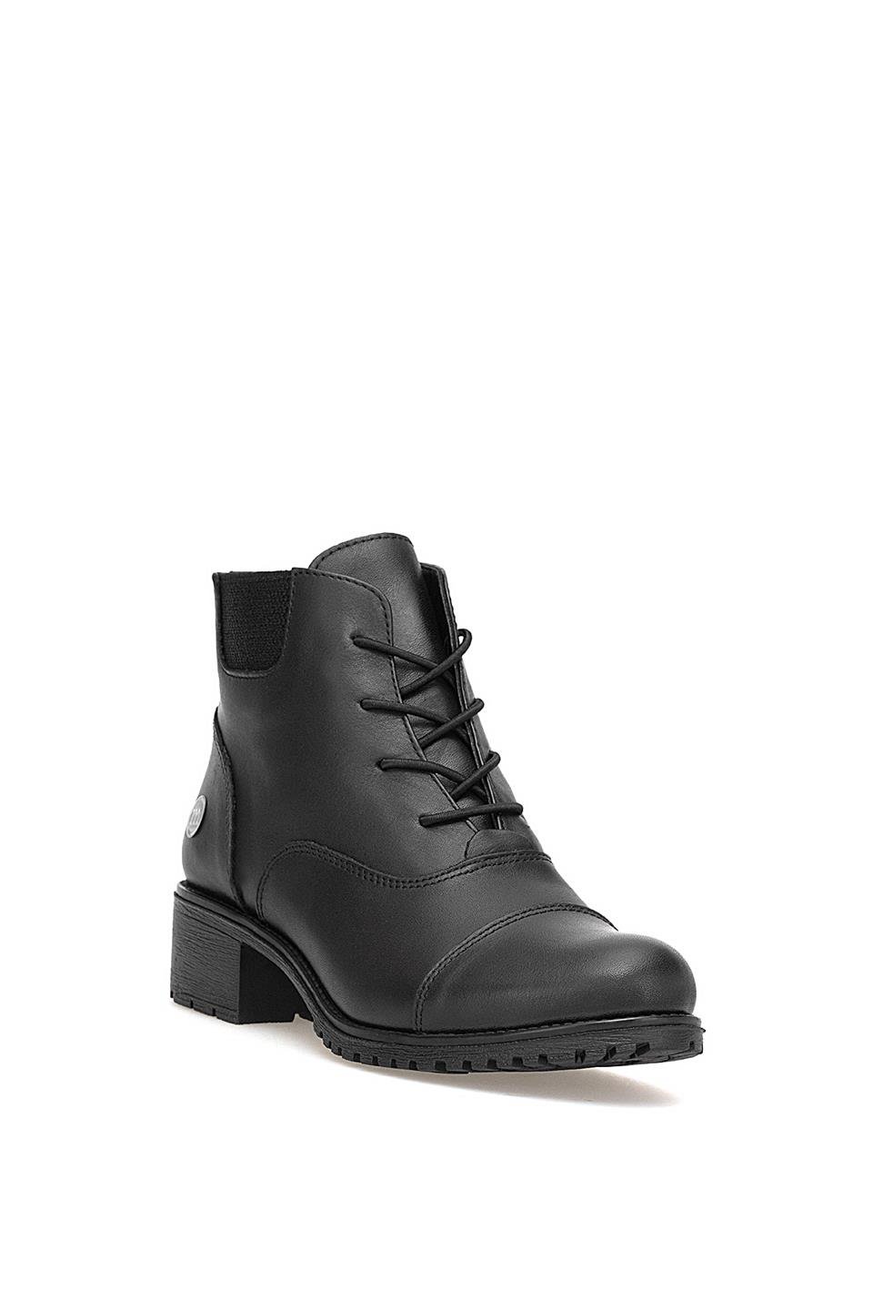 Mammamia D25KB-1645 Kadın Hakiki Deri Topuklu Bot Siyah