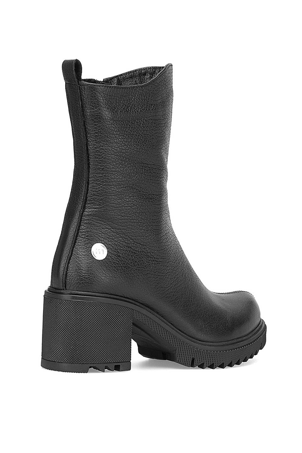 Mammamia D25KB-1700 Kadın Hakiki Deri Topuklu Bot Siyah