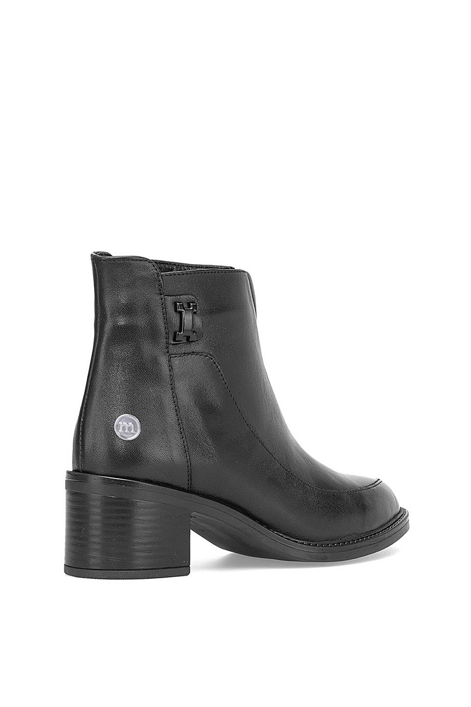 Mammamia D25KB-1910 Kadın Hakiki Deri Topuklu Bot Siyah