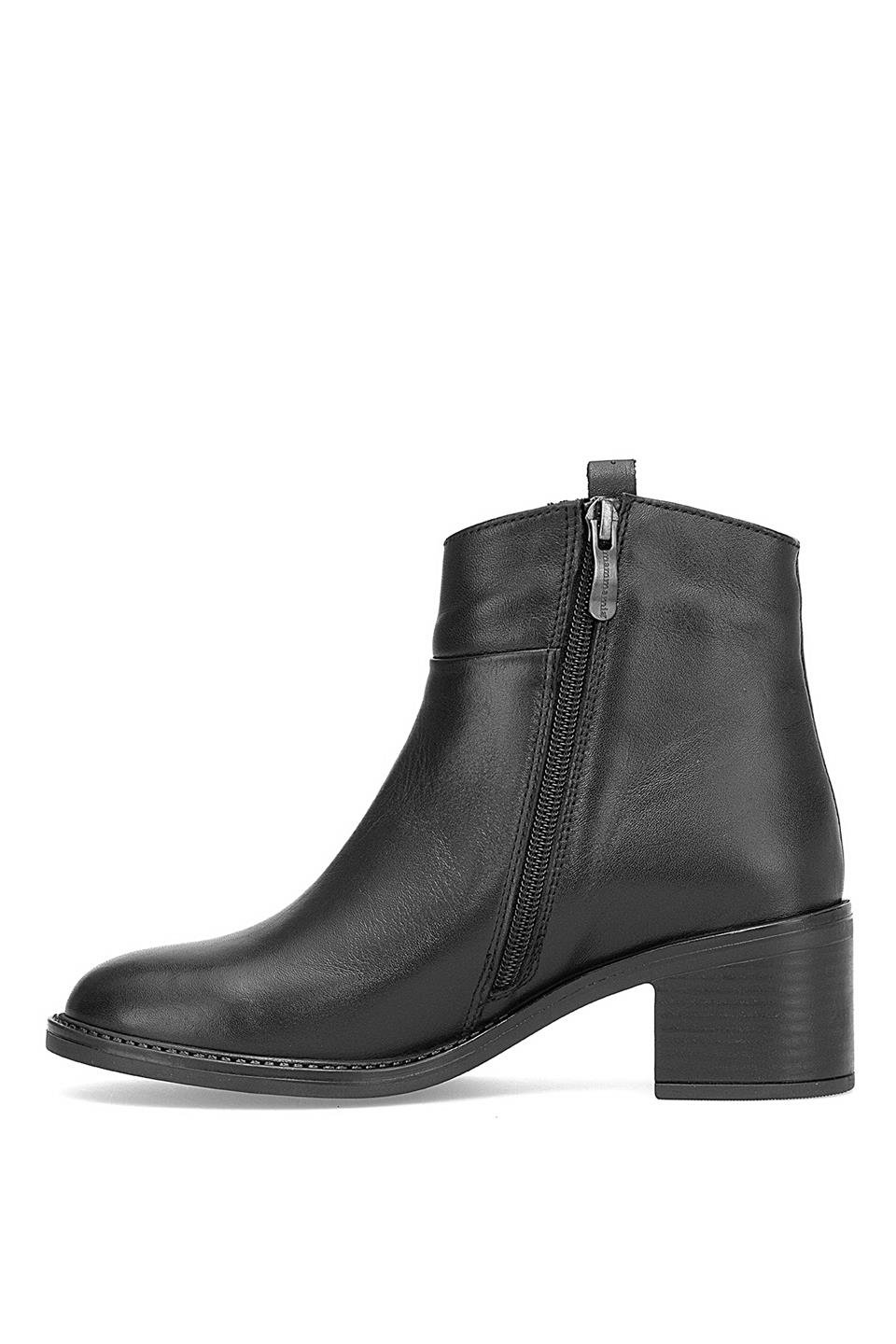 Mammamia D25KB-8025 Kadın Hakiki Deri Topuklu Bot Siyah