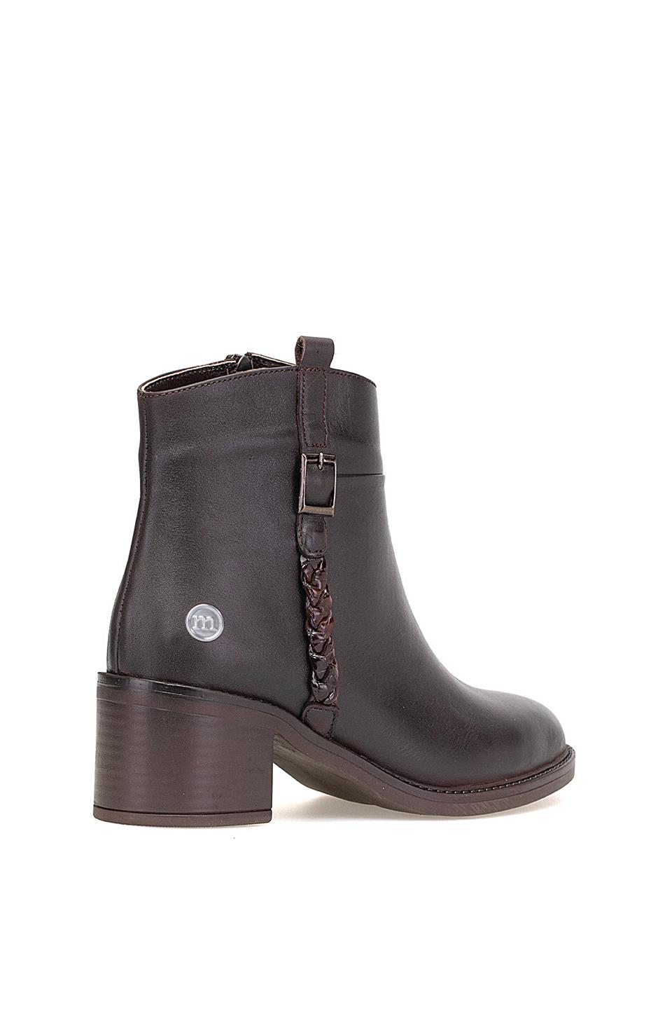 Mammamia D25KB-8025 Kadın Hakiki Deri Topuklu Bot Kahverengi