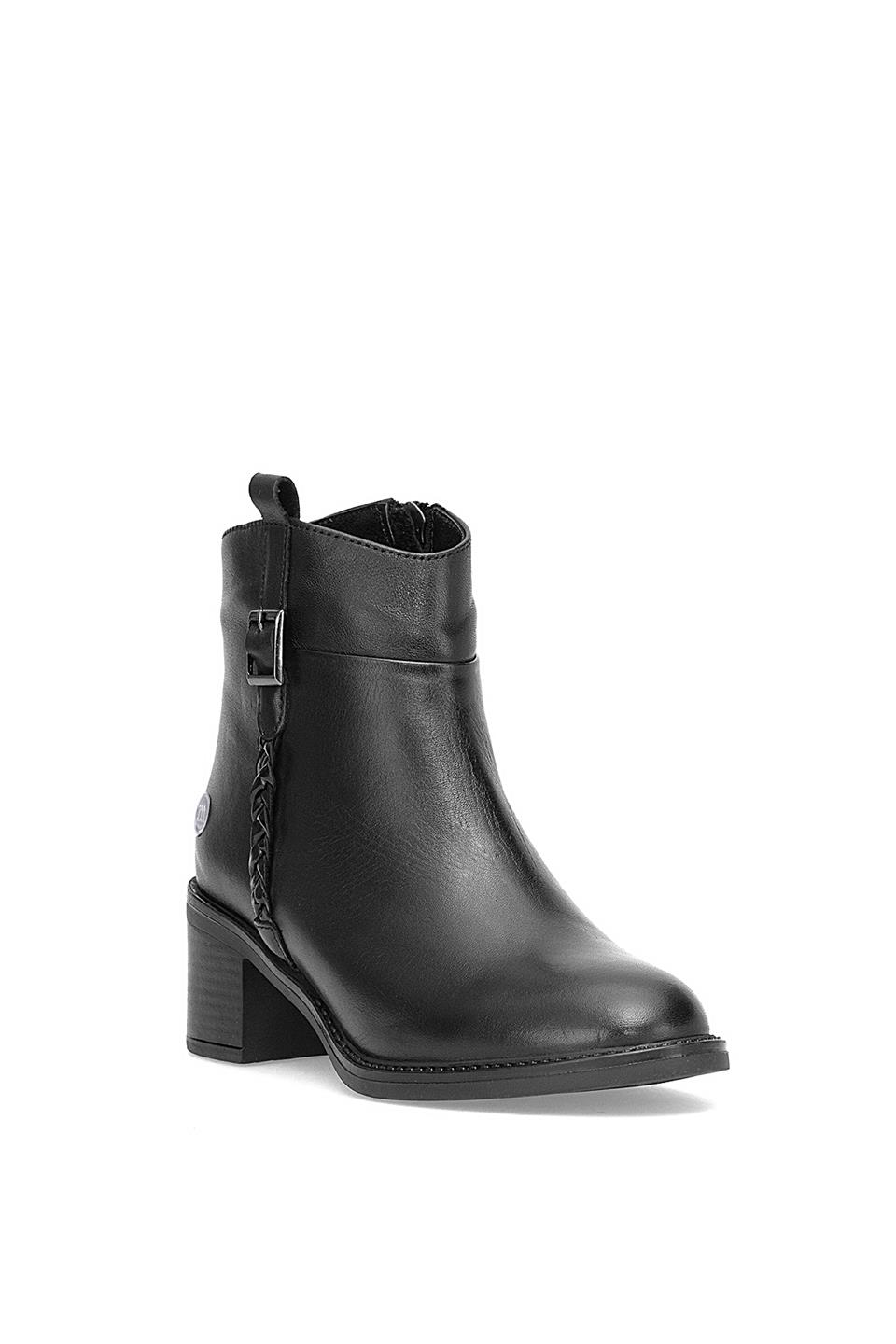 Mammamia D25KB-8025 Kadın Hakiki Deri Topuklu Bot Siyah