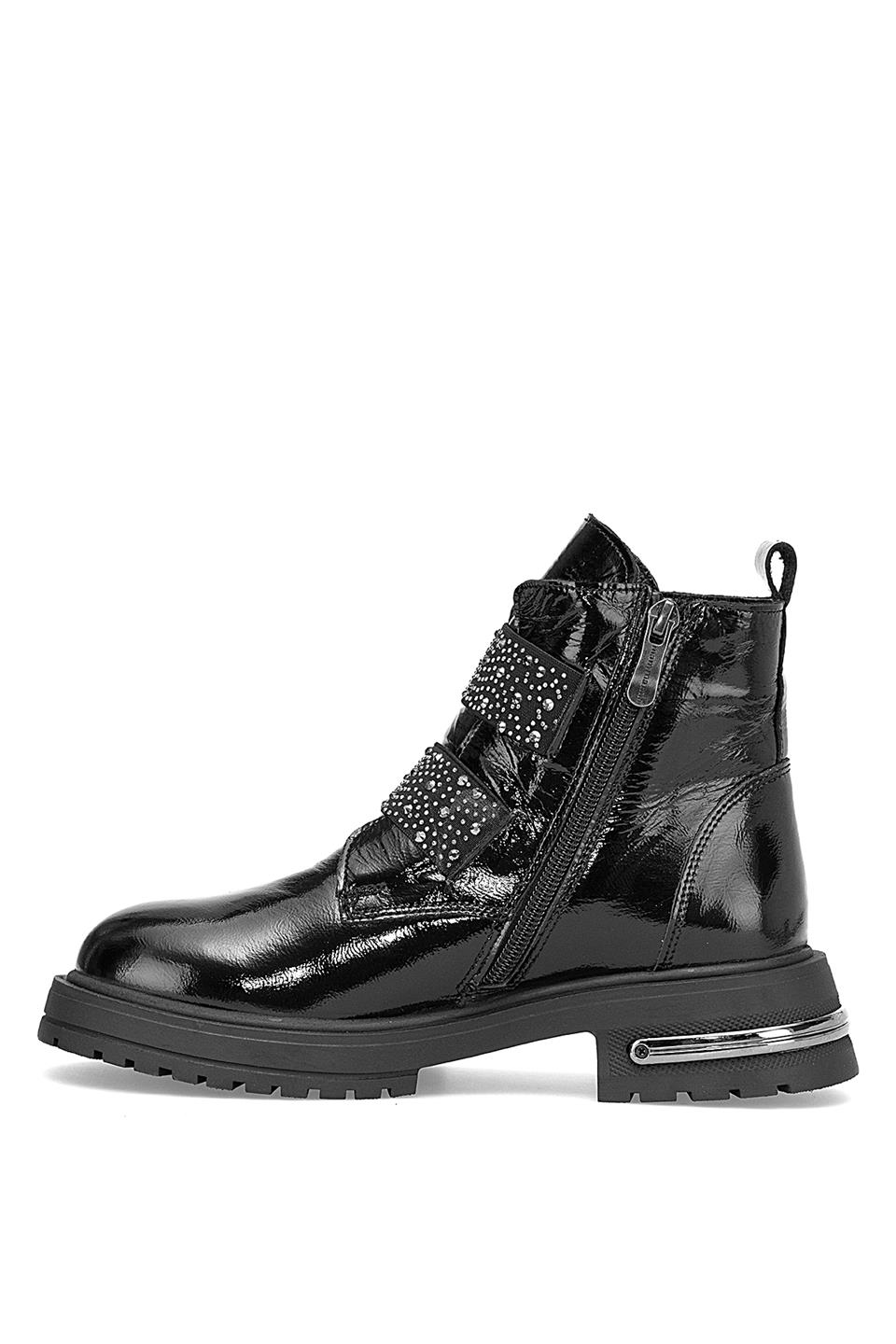 Mammamia D25KB-8175 Kadın Hakiki Rugan Deri Topuklu Bot Siyah